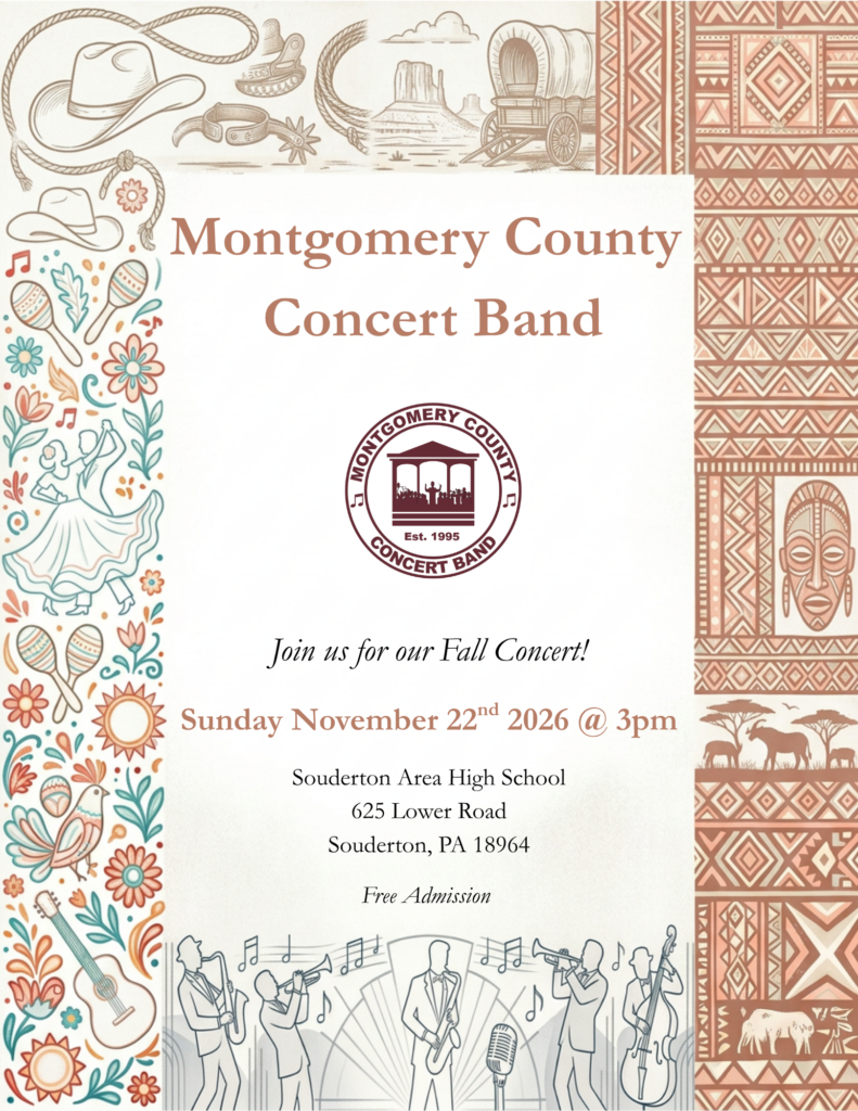 Fall Concert flyer: Sunday, November 22, 2026 at 3pm, Souderton Area High School, free admission.
